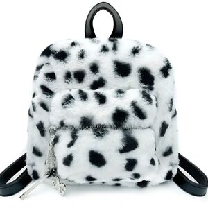 Gilda Paris Vegan Fur Black & White Mini Backpack NWT